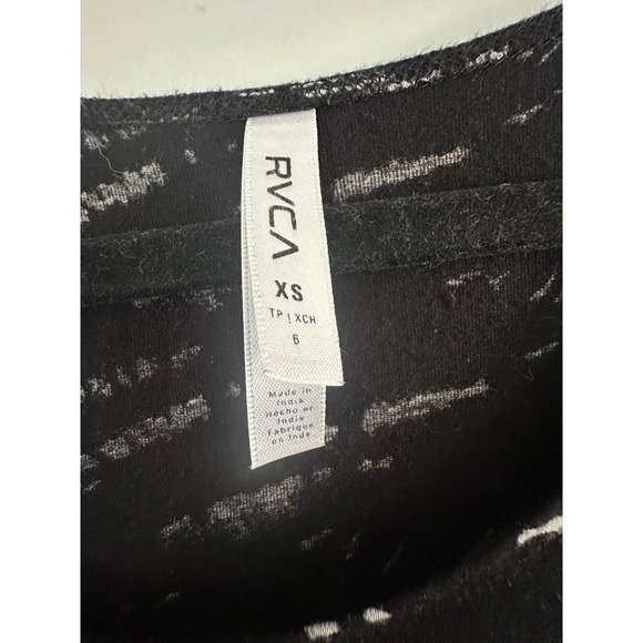 RVCA Long Sleeve Skater Dress Tunic Size XS Black White Minimalist Speckled - Picture 3 of 4